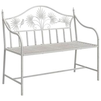 Gartenbank Antik Weiß 104 x 52,5 x 89 cm Stahl