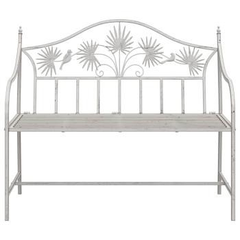 Gartenbank Antik Weiß 104 x 52,5 x 89 cm Stahl