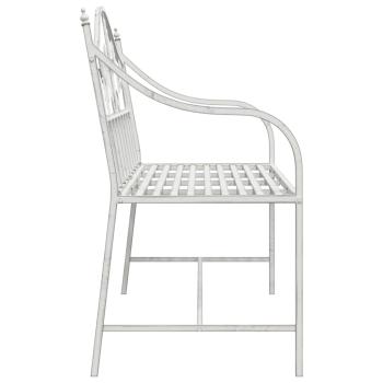 Gartenbank Antik Weiß 104 x 52,5 x 89 cm Stahl