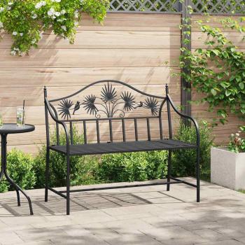 ARDEBO.de - Gartenbank Schwarz 104 x 52,5 x 89 cm Stahl