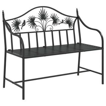 Gartenbank Schwarz 104 x 52,5 x 89 cm Stahl