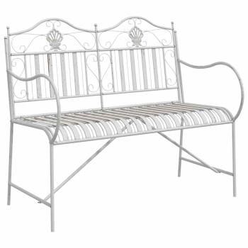 Gartenbank 2 -Seater 103,5 x 59 x 89 cm Stahl Antik Weiß