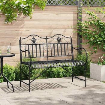 ARDEBO.de - Gartenbank 2 -Seater 103,5 x 59 x 89 cm Stahl Schwarz
