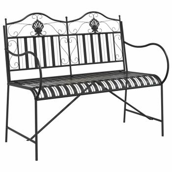 Gartenbank 2 -Seater 103,5 x 59 x 89 cm Stahl Schwarz