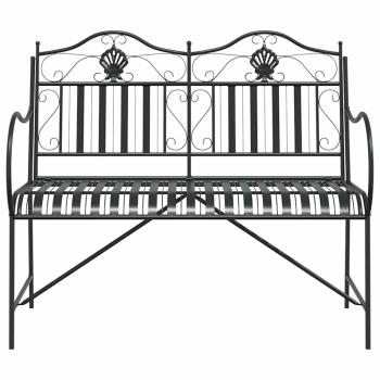 Gartenbank 2 -Seater 103,5 x 59 x 89 cm Stahl Schwarz