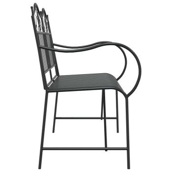 Gartenbank 2 -Seater 103,5 x 59 x 89 cm Stahl Schwarz