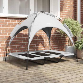 ARDEBO.de - Hundebett Silber Grau 122 x 93 x 106,5 cm Stahl