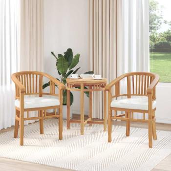 Stuhl 2 stk. Braun Massivholz Teak