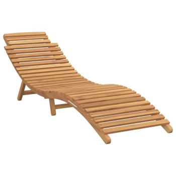 Garten Sonnenliege Braun 198 x 55 x 58,5 cm Massivholz Teak