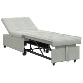 Schlafsofa Hellgrau 194 x 67 x 82 cm Samt