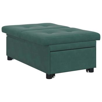 Schlafsofa Dunkelgr?n 194 x 67 x 82 cm Samt