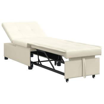 Schlafsofa Creme 194 x 67 x 82 cm Samt