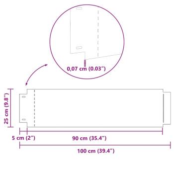 Rasenkanten 10 Stk. 100 x 25 x 0,07 cm Verzinkter Stahl Silber