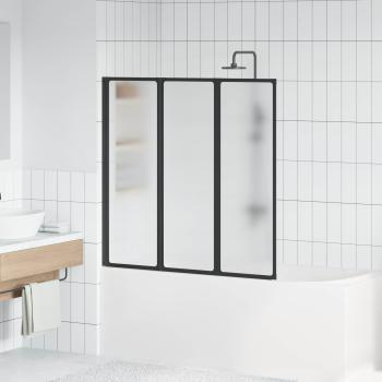 ARDEBO.de - Duschwand Schwarz 120 x 2 x 117 cm Aluminium und PP
