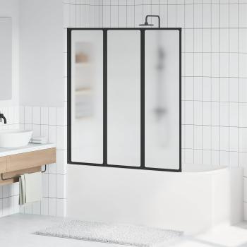 ARDEBO.de - Duschwand Schwarz 132 x 2 x 140 cm Aluminium und PP