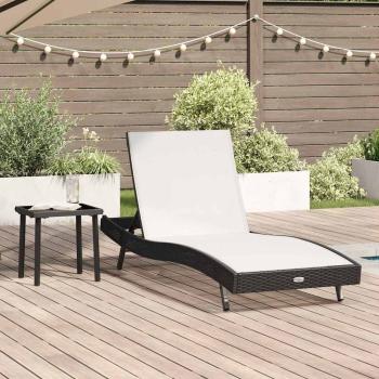 ARDEBO.de - Sonnenliege 2 stk. Poly-Rattan Schwarz und Weiß