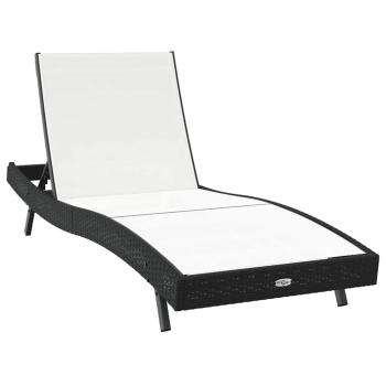 Sonnenliege 2 stk. Poly-Rattan Schwarz und Weiß