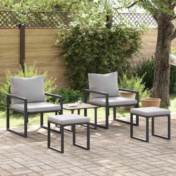 ARDEBO.de - gartenmöbel 4 stk. 2-Sitzanzahl Hellgrau Polyester