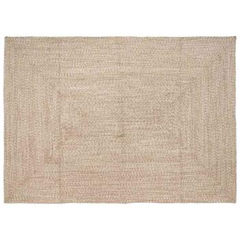 ARDEBO.de - Bereichsteppich Natürlich und Weiß 160 x 230 cm Jute