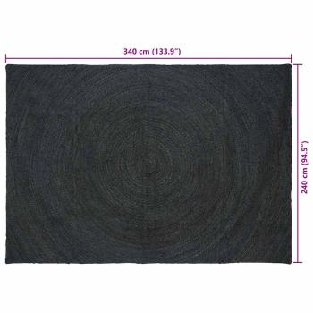 Bereichsteppiche Dunkelgrau 240 x 340 cm Jute