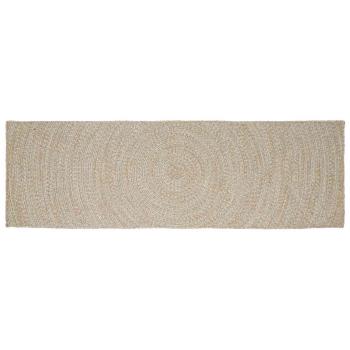 ARDEBO.de - Bereichsteppich Natürlich und Weiß 80 x 250 cm Jute