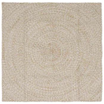 ARDEBO.de - Bereichsteppich Natürlich und Weiß 120 x 120 cm Jute