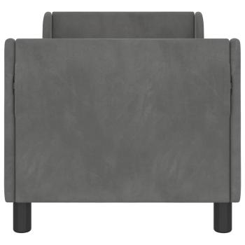Kinderbettgestell mit Kopfteil Dunkelgrau 70 x 140 cm Samt