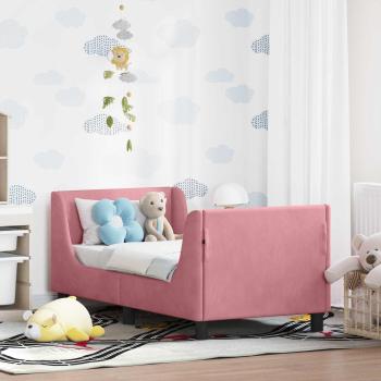 ARDEBO.de - Kinderbettgestell mit Kopfteil Rosa 70 x 140 cm Samt
