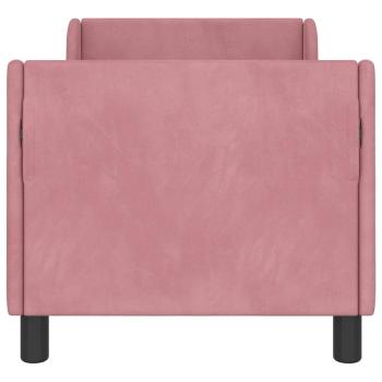 Kinderbettgestell mit Kopfteil Rosa 70 x 140 cm Samt