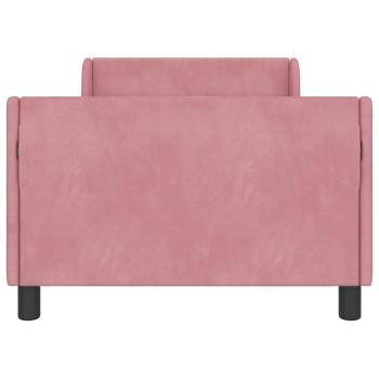 Kinderbettgestell mit Kopfteil Rosa 80 x 200 cm Samt