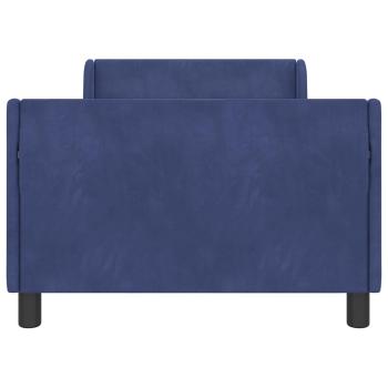 Kinderbettgestell mit Kopfteil Polizeiblau 90 x 190 cm Samt