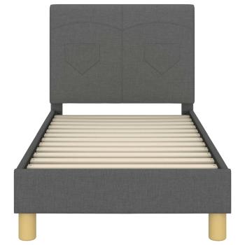 Kinderbettgestell mit Kopfteil Dunkelgrau 70 x 140 cm Stoff