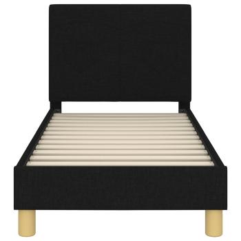 Kinderbettgestell mit Kopfteil Schwarz 70 x 140 cm Stoff