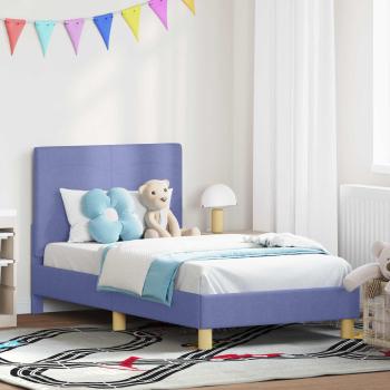 ARDEBO.de - Kinderbettgestell mit Kopfteil Jeans blau 80 x 160 cm Stoff