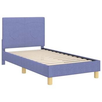 Kinderbettgestell mit Kopfteil Jeans blau 80 x 160 cm Stoff