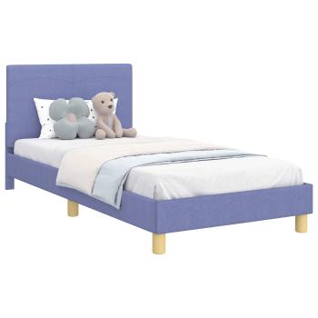 Kinderbettgestell mit Kopfteil Jeans blau 90 x 190 cm Stoff