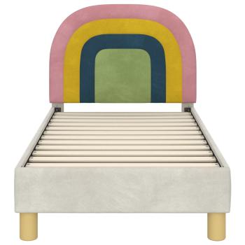 Kinderbettgestell mit Kopfteil Creme 70 x 140 cm Samt