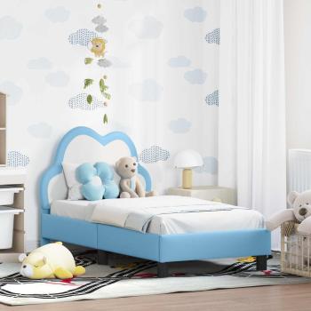 ARDEBO.de - Kinderbettgestell mit Kopfteil Blau 70 x 140 cm PU