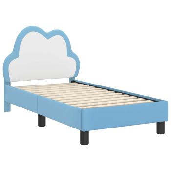 Kinderbettgestell mit Kopfteil Blau 70 x 140 cm PU