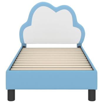Kinderbettgestell mit Kopfteil Blau 70 x 140 cm PU