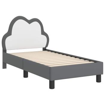 Kinderbettgestell mit Kopfteil Hellgrau 70 x 140 cm PU