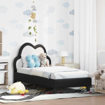 ARDEBO.de - Kinderbettgestell mit Kopfteil Schwarz 70 x 140 cm PU