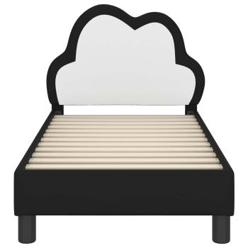 Kinderbettgestell mit Kopfteil Schwarz 70 x 140 cm PU