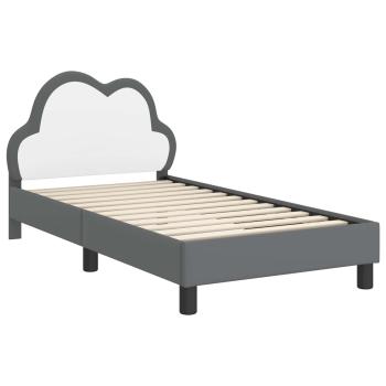 Kinderbettgestell mit Kopfteil Hellgrau 80 x 160 cm PU