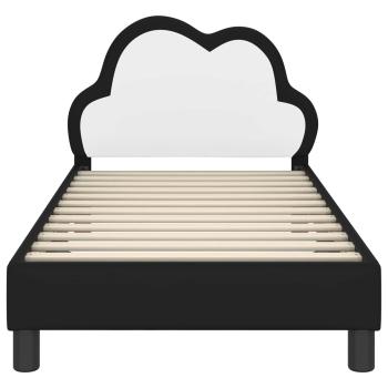 Kinderbettgestell mit Kopfteil Schwarz 80 x 160 cm PU
