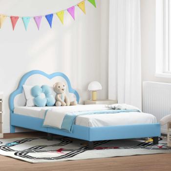 ARDEBO.de - Kinderbettgestell mit Kopfteil Blau 80 x 200 cm PU