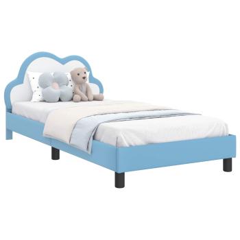 Kinderbettgestell mit Kopfteil Blau 80 x 200 cm PU