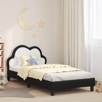 ARDEBO.de - Kinderbettgestell mit Kopfteil Schwarz 80 x 200 cm PU