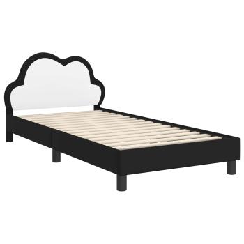 Kinderbettgestell mit Kopfteil Schwarz 80 x 200 cm PU