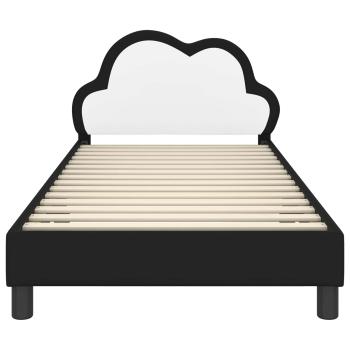 Kinderbettgestell mit Kopfteil Schwarz 90 x 190 cm PU